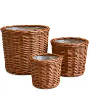 Rattan Saksı Kahverengi( İçi Poşetli )  1